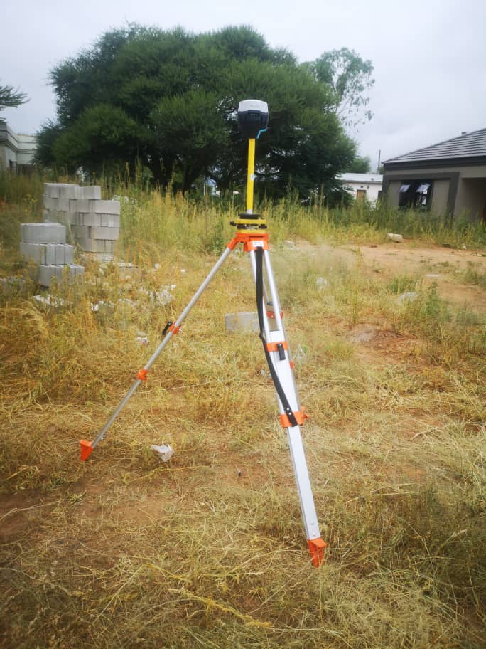 RTK GPS rover survey on a construction site