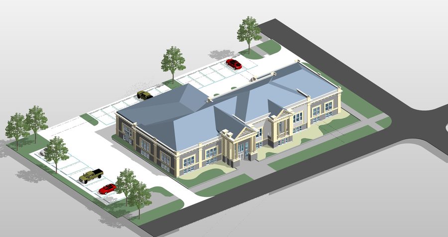 3D architectural building information model render