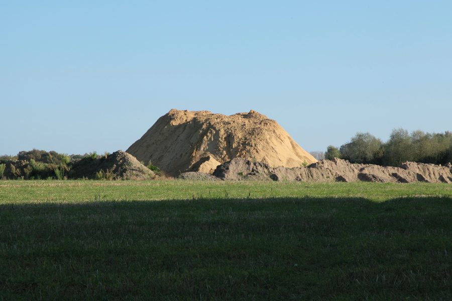 Large sand stockpile at a quarry