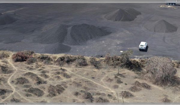 Photogrammetry point cloud of a quarry stockpile